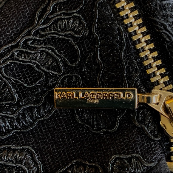 KARL LAGERFELD PARIS BLACK EMBROIDERED COCKTAIL DRESS - Picture 8 of 16